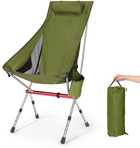 jianyana Campingstühle, Leichter Campingstuhl Faltbar Angelstuhl Campingstuhl Höhenverstellbare Sitzfläche Camping Stuhl Tragbar Seitentasche für Outdoor, Angeln, Strand, Garten, 150kg Tragkraft