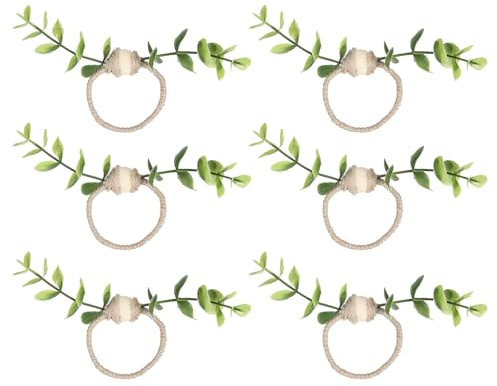 QUARKZMAN 6 Anillos para Servilletas, Portaservilletas Rústicos De Estilo Granja para Decoración De Bodas, Banquetes, 150 mm