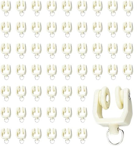 35 Pièces Rail de Rideau de Plafond Flexible et Pliable en Plastique pour Fenêtres et Douches, Rouleaux à Deux Roues pour Systèmes de Rideaux Lourds, Ensemble, Compatible avec Rails en Forme de I