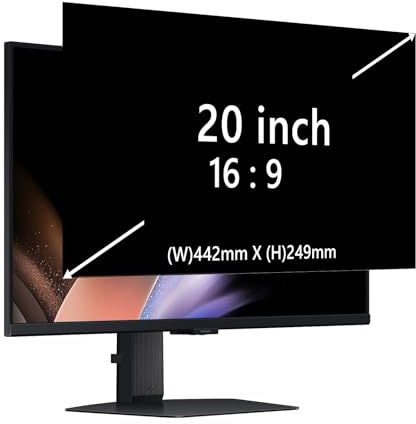 RanBluu Pantalla de Privacidad para Portátil de 20 Pulgadas, Filtro Privacy Screen Filter, Privacy de Film Extraíble Anti UV Protector de Pantalla para Ordenador(20 Pulgadas 16:9)