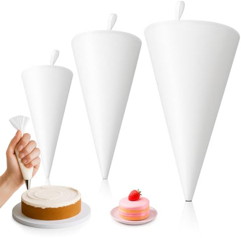 3 PCS Manga Pastelera Profesional, 40/36/31 Cm, Manga Pastelera Reutilizable De Algodón, Antideslizante, Ideal Para Repostería, Juego De Mangas Pasteleras Para Nata, Cremas Y Purés