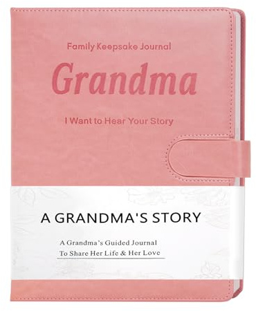 Miaikoe Grandma's Life Story Journal med 250+ snabba frågor, familjeminnesbok för mormor att dela med sig av sina minnen till födelsedag mors dag jul (rosa)