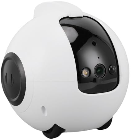 Tosuny Home Camera Robot, 2.5K Movable Pet Camera with 4MP Resolution 360° Coverage, One Click Call 2 Way Talk Video Recording, for Indoor Security Monitoring