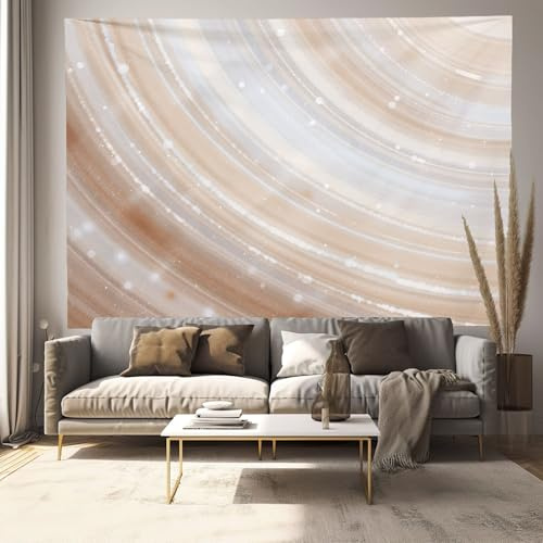 Wandteppich Bögen Linien, Polyester Beige Tapisserie für Schlafzimmer, Abstrakter Kunststil Wandtuch Wandbehänge, für Wohnzimmer Kinderzimmer Wohnheim Wand Dekor, 200x150cm