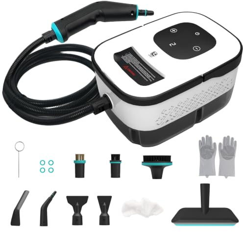 2500W Handheld Steam Cleaner with Large Tank & 10 Accessories 15s Heat-Up | 6 Speed Adjustable High Pressure Steam Cleaner for Kitchen Bathroom Floor Windows Car Detailing Sofa Cleaning