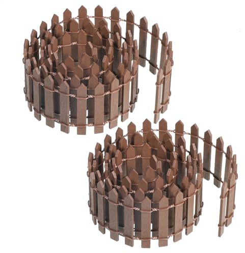 2 Pcs Miniature Fairy Garden Fence, 35 Inch Picket Fence Miniature Ornament | Brown, 90 x 5 cm, DIY Small Wood Decorative, Picket Fence, Flowerpot Decoration, for Plant Pot Garden