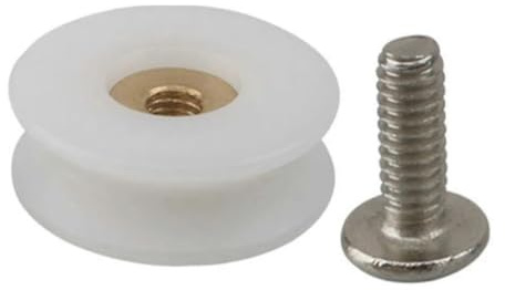 Rouleaux de porte de douche en cuivre et nylon | Rouleau blanc de porte coulissante de douche de 22,5 mm