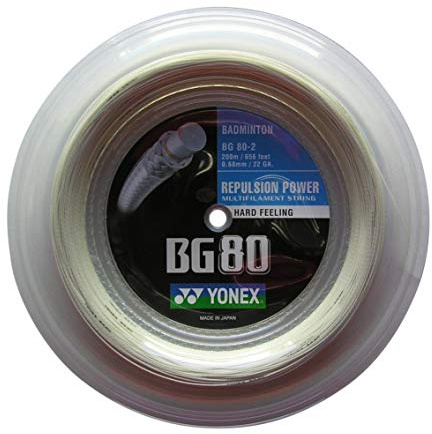 Yonex BG80 Badminton String - 200m Reel, Color- Yellow