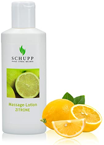 SCHUPP Massage-Lotion Zitrone, 200ml - Massage-Creme für gute Gleitfähigkeit - feuchtigkeitsspendende Lotion bei trockener & rissiger Haut - Made in Germany