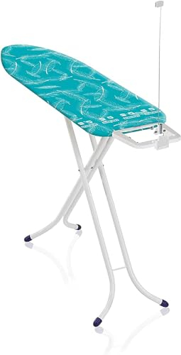 Leifheit Ironing Board Air Board M Compact for Fast Ironing, Iron without Creases, extra light Ironing Board for Steam Iron for Smooth Laundry, 120 x 38 x 78-98 cm