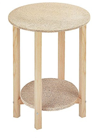 Aranaz | Mesa Camilla Gazte Redonda | Madera de Pino | Tablero Aglomerado | Mesa de Salon, Cocina o Terraza | Desmontable | Ideal para Invierno y Verano | Sin Barnizar | Mesas Color Madera | 40x75cm