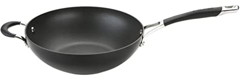 Circulon Momentum Wok Non Stick 26cm - Induction Wok Pan with Oven Safe Soft Grip Handles, Dishwasher Safe, Metal Utensil Safe Durable Cookware, Deep Stir Fry Pan, Black