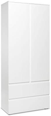 Newfurn Schrank Mehrzweckschrank Haushaltsschrank Büroschrank Modern II 80x191x 40 cm (BxHxT) II [Nikita.Sixteen] in Weiß/weiß Wohnzimmer Büro Arbeitszimmer