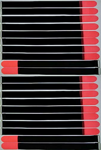 20x 80 cm x 50 mm wiederverschließbare Klett-Kabelbinder NEON ROT mit Metall-Öse - Kabel-Klettband 800 mm wiederverwendbar
