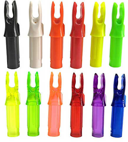 MILAEM 50pcs tir à l'arc Encoches de Flèche insérer flèche nocks en Plastique flèche queues pour ID 6.2mm flèche Arbre (Blanc)