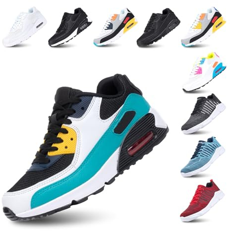 Hitmars Scarpe Running Uomo Donna Ginnastica Sneaker Leggere Traspirante Outdoor Sportive Calzature da Corsa Pallavolo Tennis Verde 42