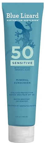 Blue Lizard Australian Sunscreen, Sensitive Mineral Sunscreen, SPF 50, 5 fl oz (148 ml)