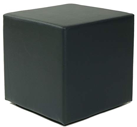 Kuechen-preisbombe Design Sitzwürfel Kubus I Kunstleder Hocker 45x45x45 cm modern in schwarz