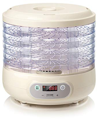 LTLWSH Essiccatore Frutta e Verdura 5 Ripiani BPA-Free Disidratatore per Alimenti Professionale Temperatura da 35-70℃ per Carne, Noci, 250W, Vassoi in plastica