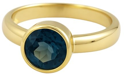 London Blautopas vergoldet Sterling Silber Ring