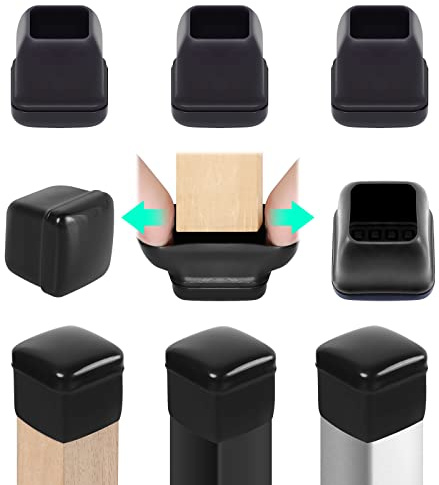 RCHYFEED 19-25 mm Proteggi Gambe per Mobili 1'' Coprigambe per Sedia in Silicone, 24 pz Elastiche Protezione per Gambe Delle Sedie per Antigraffio, Protezioni per Tappeti per Gambe di Sedie e Mobili