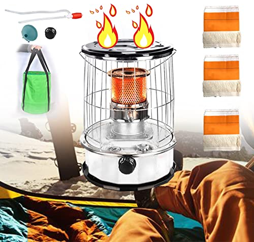 Poêle À Pétrole Portable,Chauffage au Pétrole sans électricité,Efficace sans odeur réchaud à pétrole,chauffage et cuisson 2 en 1,Poignée + sac de rangement,Avec trois âmes en coton