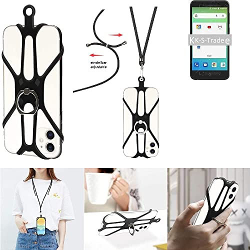 K-S-Trade Qualitativ & Innovativ 3in1 Handykette Handyband Handykordel Halsband Smartphone-Ring Handy-Ring Für HTC One X10 Fingerhalterung Handyring