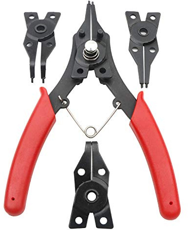 Pxyelec 4 in 1 Sprengringzangen Set zum Entfernen von Halteclip Sicherungsring Sprengringe Handgelenk Pin Clips interne externe Sicherungsclips Automobil- und Motorreparaturprojekte