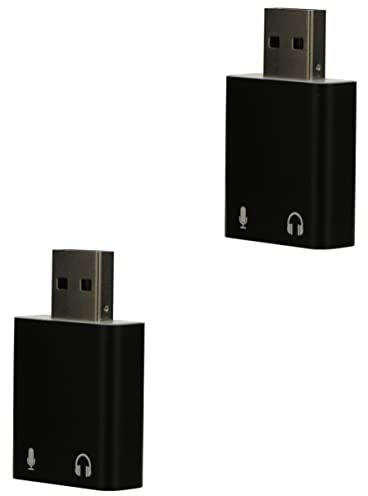 Hemobllo 2pièces Adaptateur Audio USB Externe avec Prise Jack Casque Et pour Pc Et Ordinateur Portable Compacte Et pour Musique Et Jeux