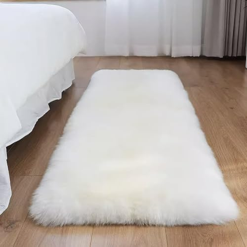 Alfombra Piel De Oveja Auténtico Alfombra Piel De Cordero Grande Alfombra Lana Alfombras Pelo Largo(60X90cm(23.6inchX35.4inch))
