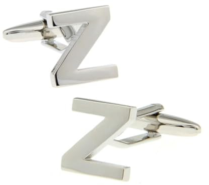 Dsnyu Manschettenknöpfe Herren Initialien, Manschettenknöpfe Silber Herren Buchstabe Z Hemd Anzug Schmuck für Geburtstag Hochzeit