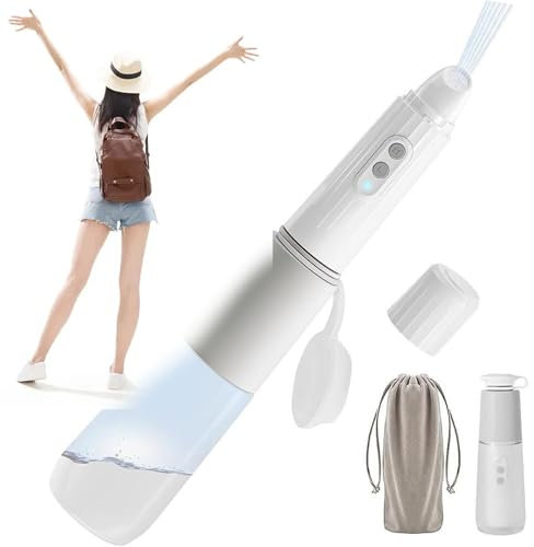Bidet portable, bidet personnel rechargeable, bidet portatif électrique, pulvérisateur de bidet portable avec 2 pressions d'eau, mini bidet avec bouteille de 270 ml, étanche IPX7, for femmes(White)