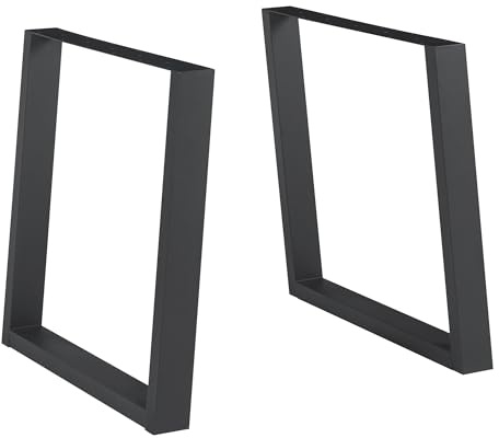 [en.casa] Tischbeine im 2er Set Lülsfeld Tischkufen Metallbeine 72 x 75 cm höhenverstellbar Tischgestell für Esstisch Schreibtisch Schwarz Tischfüße