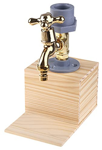 GANYKQ Distributore di vino con base in legno singolo/doppio/tre rubinetto decanter rubinetto erogatore liquore