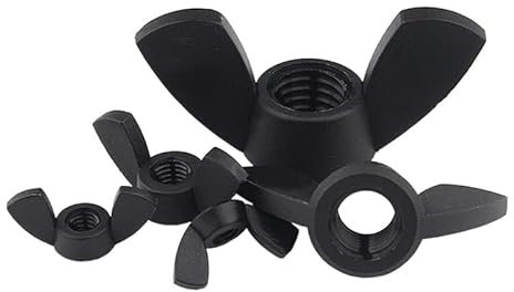 10/20/50 Stück M3 M4 M5 M6 M8 M10 M12 Nylon-Flügelmutter Kunststoff-Barrenmutter Kunststoff-Schmetterlingstyp Kunststoff-Überwurfmutter(Black,M3 (50pcs))