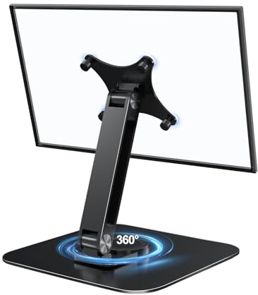 Golday Monitorständer - Vertikaler Horizontaler Freistehender Monitor Haltung Für zwei 13 bis 17.3 Zoll große Bildschirme mit drehbarem, neigbarem und höhenverstellbarem Bildschirm (Schwarz)