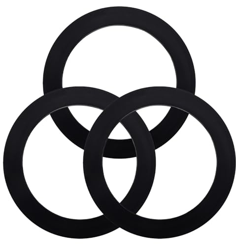 BOXOB 3stk FLG-Seal Spülbeckendichtungszubehör, Kittfreier Premium-Gummi-Abflussdichtungsring für Küchenspülen Ersatz für Insinkerator-Müllentsorgungssysteme(Schwarz)