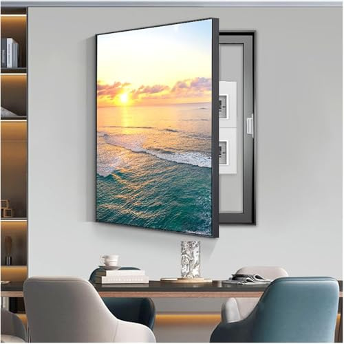 Sicherungskasten Abdeckung Schrank, Verteilerkasten Dekorativer Ausblenden Gemälde Vertikaler Abschnitt Kostenloses Bohren Elektrisches Panel Dekorations,01,40x60cm