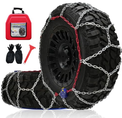 LEYAOYAO Chaine Neige Tout-Terrain, Serrage Automatique, Lot de 2 Unités de 12 mm, Montage Rapide en 1 Minute, Chaînes de Traction Universelles pour Voitures, Pick-Ups et SUV (HYR-B)