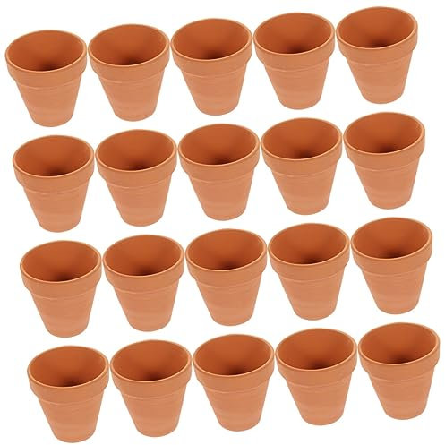HEMOTON 20pezzi Vasi da Fiori in Terracotta Mini con Drenaggio per Piante Grasse e Cactus da Interno Esterno per Balconi e Spazi Verdi