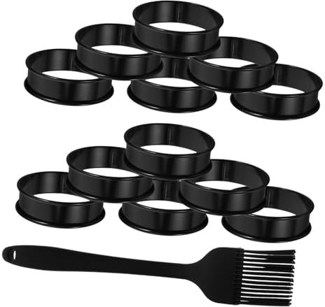 GLEAVI 1 Juego De Moldes Antiadherentes Para Pasteles Anillos Para Muffins Ingleses Anillos Para Cocinar Huevos Para Hornear Pasteles Molde Redondo Para Muffins Ingleses