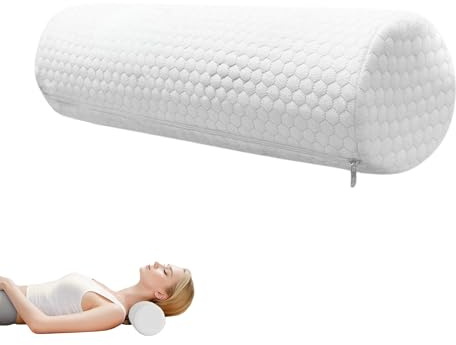 MAGIC SELECT Almohada Cervical Circular. Rollo de Espuma Viscoelástica con Funda de Poliéster Lavable. Cojín Ergonómico para Cuello, Piernas y Espalda. Ideal para Hogar y Viajes.
