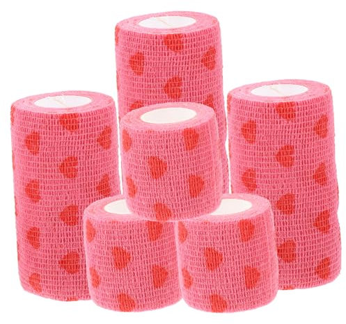 VALICLUD Breathable Athletic Tape and Self-Adhesive 6 Rolls Medium Size 5cm 7.5cm for Sports Wrapping and Injury Support