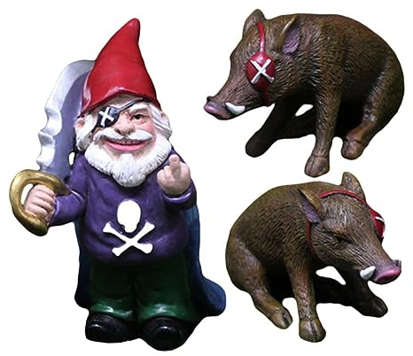 UPKOCH Statues De GNOME De Jardin Résine Décoratives Figurines De Cochon Miniature pour Extérieur Ornements De Jardin