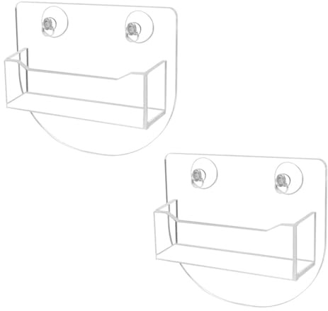 MiOYOOW Visitenkartenhalter, 2 Stück Acryl Kartenständer mit Doppeltem Saugnapf, Transparenter Kartenhalter Organizer für Büro, Hotels, Ausstellung, Restaurant