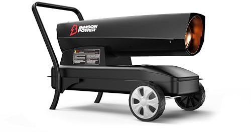 Bimson Power Diesel Space Heater, 215,000 BTU / 63kW Kerosene Heater, Industrial Heaters, Heating Area of 1300m³, Adjustable Thermostat, Large Fuel Tank, Portable, 3 Year Warranty