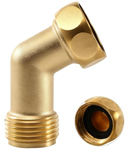 Joycabin 45° Messing Winkelverbinder, 3/4 Zoll AG/IG Messing Bogen Schlauchadapter Schlauch Barb Kupplung Anschluss,Doppelnippel Wasserleitung Zubehör für Wasserinstallationen Rasen Bewässerungssystem