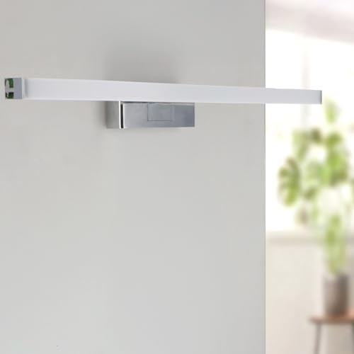 M Ledme - Luce LED per specchio da bagno Mirror, 9W, 60 cm, bianco neutro 4000K, impermeabile IP44, montaggio su specchi, mobili o pareti (facile) 600X45X103H mm