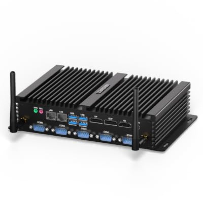 Mini PC Industrial Core i7 8550U, 3 Display Fanless Pc 8GB RAM 256GB SSD | Dual Lan, 6x RS232/RS485 COM, HD/EDP/DP, LPT, WiFi6, Win 11/Linux Industriel Deaktop Computer, Auto Power On
