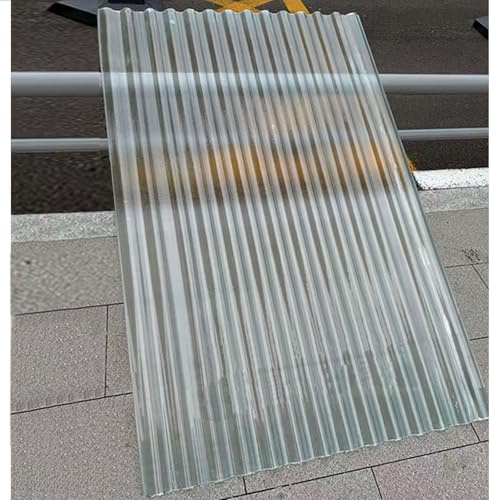 Láminas Transparentes De Plástico Corrugado-1mm.Placa De Iluminación Natural FRP,Anti UV.Hojas De Revestimiento De Paredes,Paneles Para Tejado Silenciosas Autolimpiables,9Pcs-0.9x0.8m/35x31in